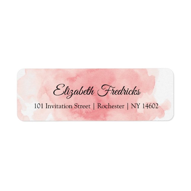 Splash of Pink Wedding Return Address Labels (Front)