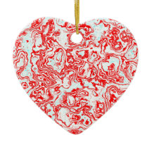 Splash of Red Ceramic Heart