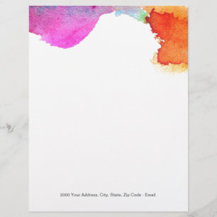 Splash of Watercolor Customised Letterhead
