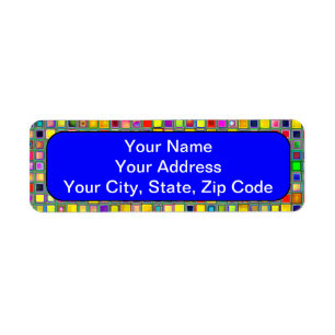 Splash Of Yellow Multicolored 'Clay' Tile Pattern Return Address Label