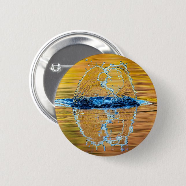 Splash on a fall evening 6 cm round badge (Front & Back)