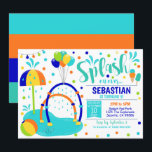 Splash Pad Invitation Water Park Birthday Boy<br><div class="desc">Perfect invitation for your next Splash Pad Water Park party!</div>