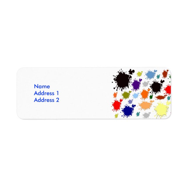 Splash Paint Label Return Address Label (Front)
