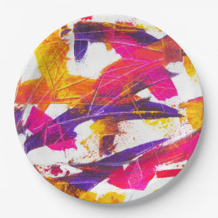 splash paint paper plate