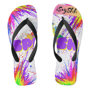 splash paint thongs