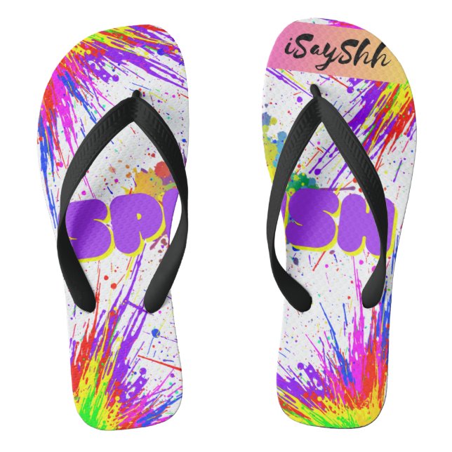 splash paint thongs (Footbed)