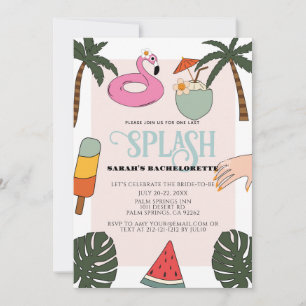 Splash Pool Party Bachelorette Weekend Itinerary Invitation