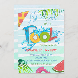 Splash Pool Party Birthday Invitation