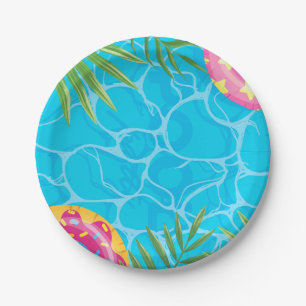 Splash Pool Party Summer Swimming Water Birthday Paper Plate