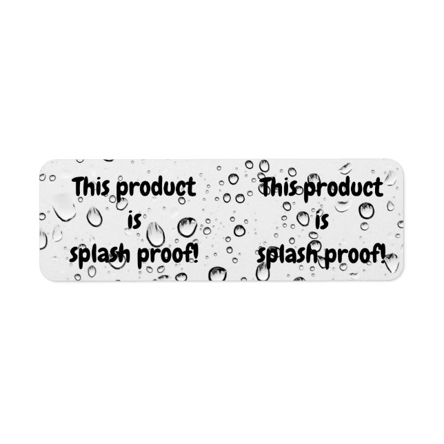 Splash proof product package seal label sticker (Front)