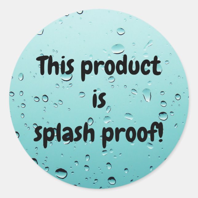 Splash proof product package seal label sticker (Front)