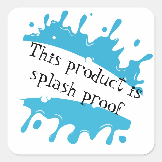 Splash proof product package seal label sticker (Front)