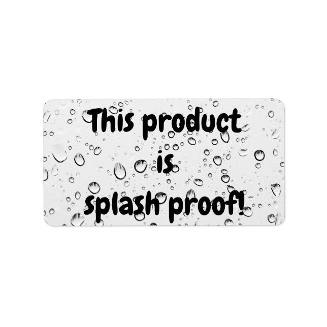 Splash proof product package seal label sticker (Front)