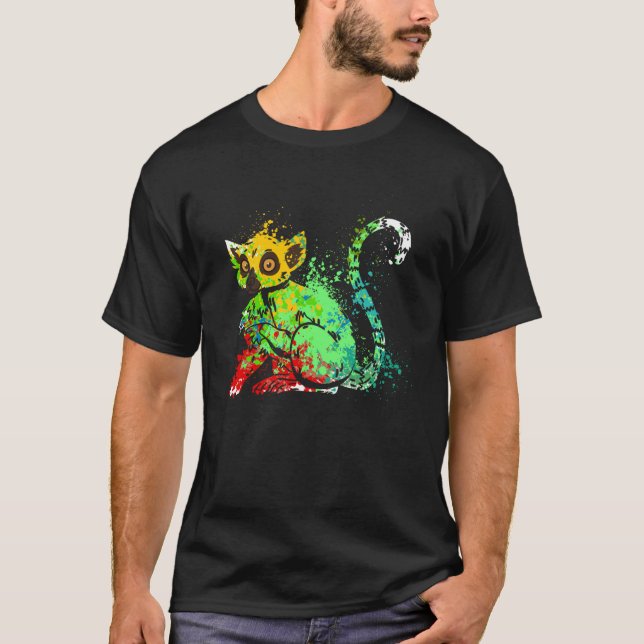 Splash Ring tailed Lemur Madagascar cute Lemurs T-Shirt (Front)