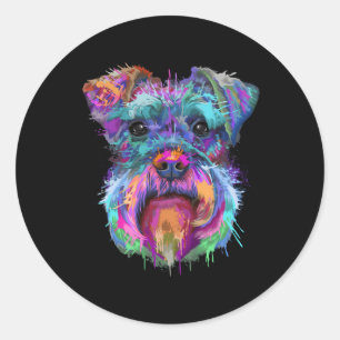 Splash Schnauzer Classic Round Sticker