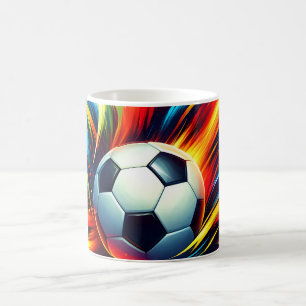 Splash Soccer Ball Futuristic Football Abstract Coffee Mug