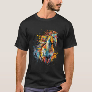 Splash Sulphur Horse Colourful T-Shirt
