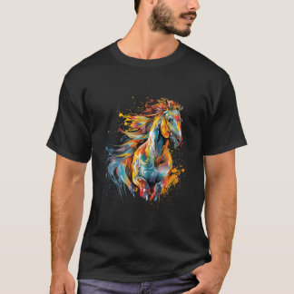 Splash Sulphur Horse Colourful T-Shirt