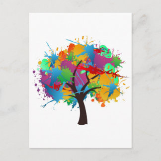 splash summer time tree postcard