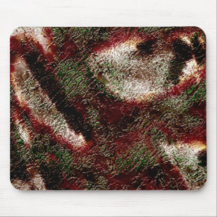 Splash texture in brown to moss green and white    mouse pad