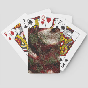 Splash texture in brown to moss green and white    playing cards
