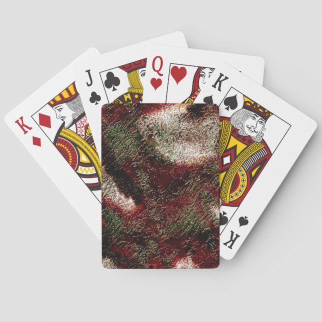 Splash texture in brown to moss green and white    playing cards (Back)