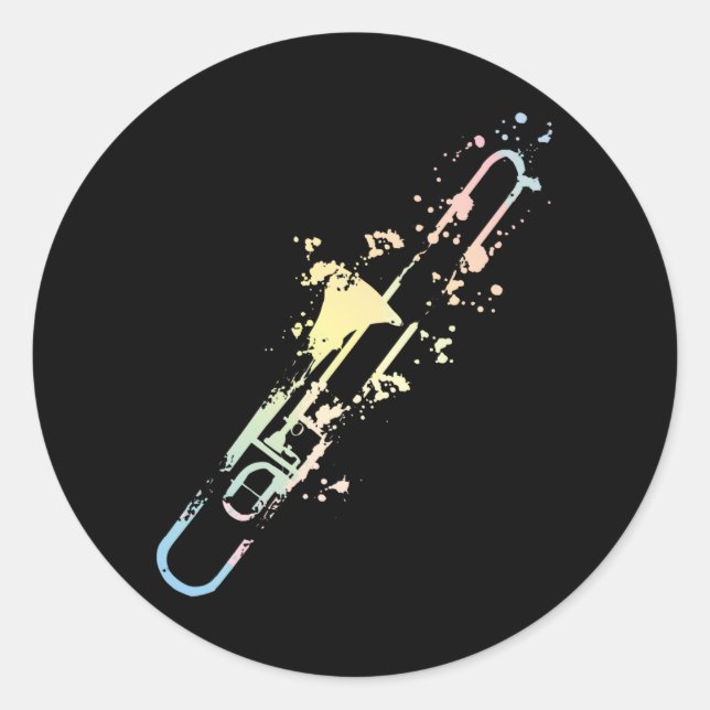 Splash Trombone Classic Round Sticker (Front)