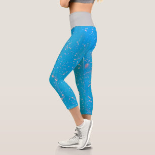 splashed High Waisted Capris