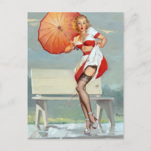 Splashed Pin Up Postcard