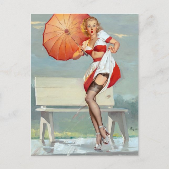Splashed Pin Up Postcard (Front)