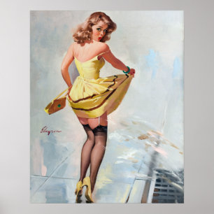 Splashed Pin Up Poster