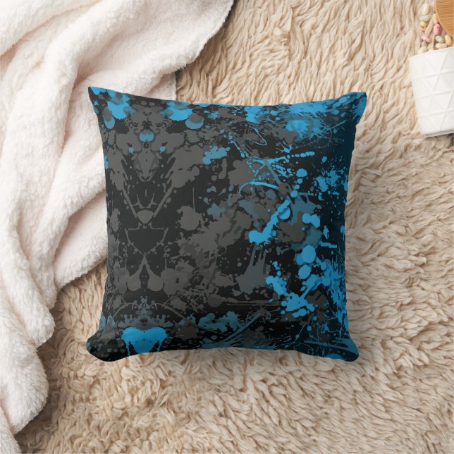 Splashes, Lines, and Vibrant Chaos Cushion (Blanket)