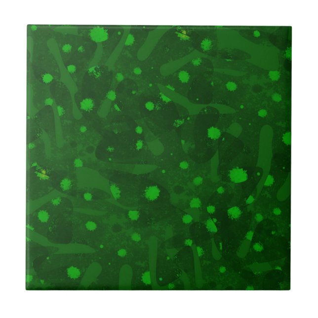Splashes of light green paint. ceramic tile (Front)