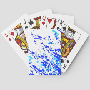 Splashes of Paint Blue Playing Cards