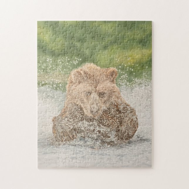 Splashing Bear Jigsaw Puzzle (Vertical)