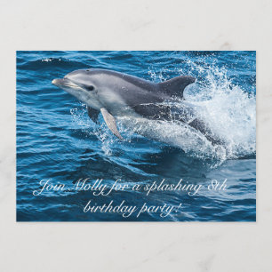 Splashing Dolphin Birthday Invitations