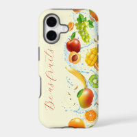 Splashing fruits vertical iPhone Case