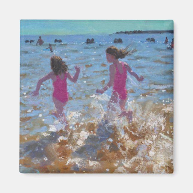 Splashing in the sea Clacton. 2014 Magnet (Front)