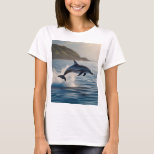 Splashing Leaping Dolphin: A Dance of Joy in Ocean T-Shirt