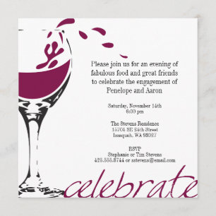 Splashing Merlot Party Invitation