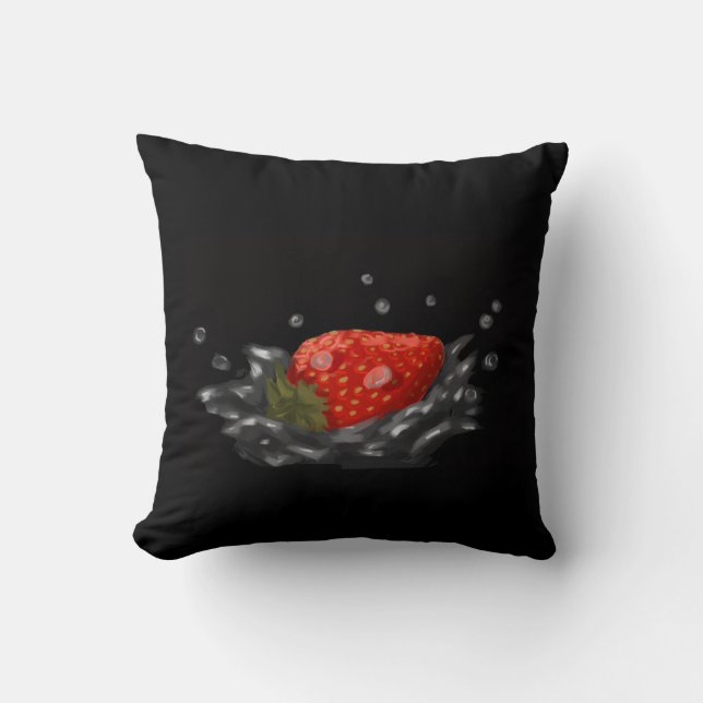 Splashing strawberry cushion (Front)