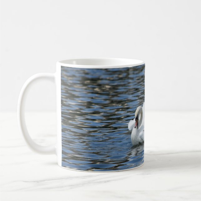 Splashing Swan on Mug (Left)