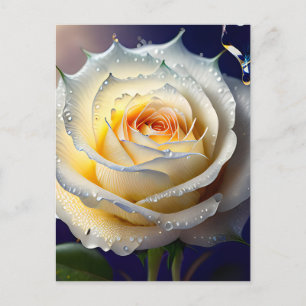 Splashing Water on a White Rose Postcard