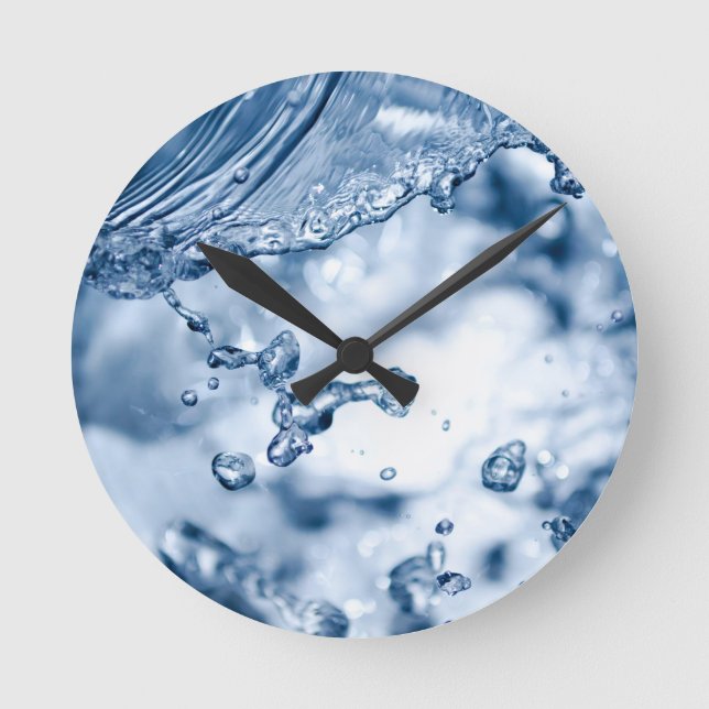 Splashing water round clock (Front)