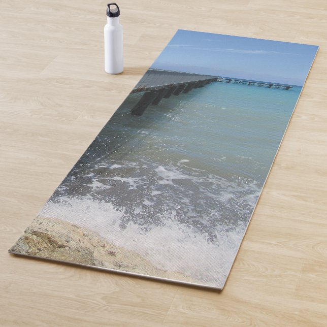 Splashing Waves on Wharf Design Yoga Mat (In Situ)