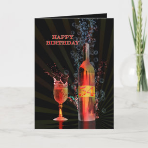 Splashing wine 54th birthday card