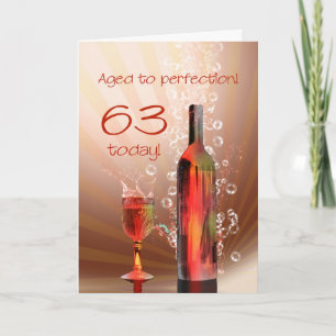 Splashing wine 63rd birthday card