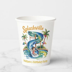 Splashville Water Slide Boy Birthday Party Paper Cups