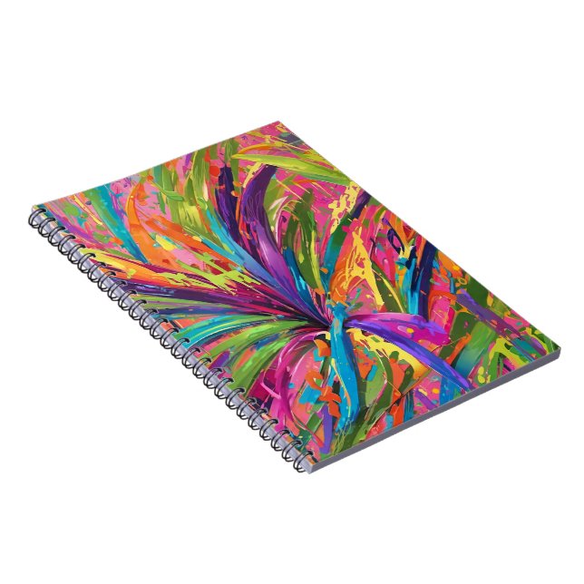 Splashy abstract art, bright cheery, modern notebook (Right Side)