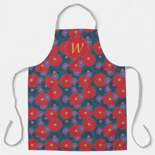 Splashy Fall Floral All-Over Print Apron